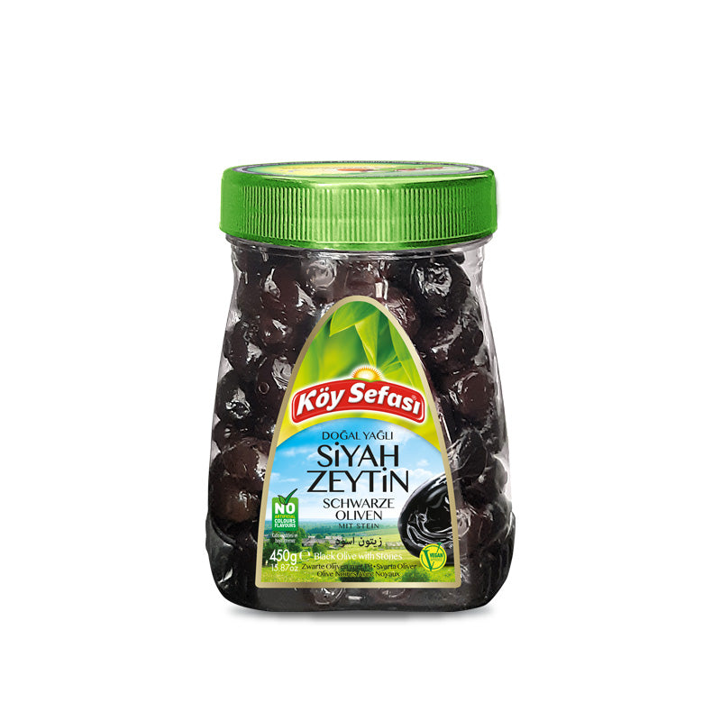 Köy Sefası Natural Black Olives with Pits 450 g PET jar