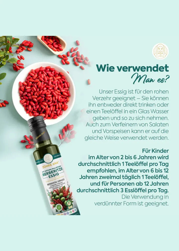 Zühre Ana Berberine-Essig mit grünen Walnüssen 500 ml