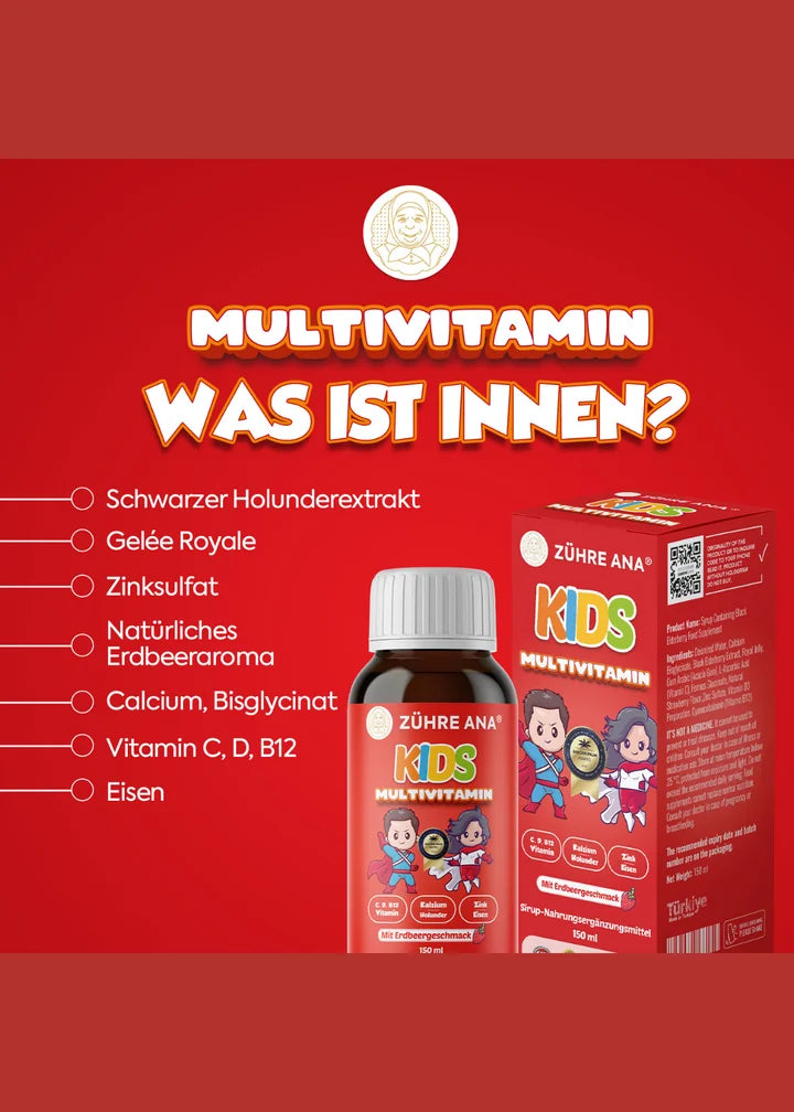 Zühre Ana Kids - Erdbeer Multivitamin Sirup 150ml