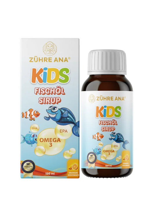 Zühre Ana Kids Omega 3 Fischöl Sirup 150ml (Orangengeschmack)