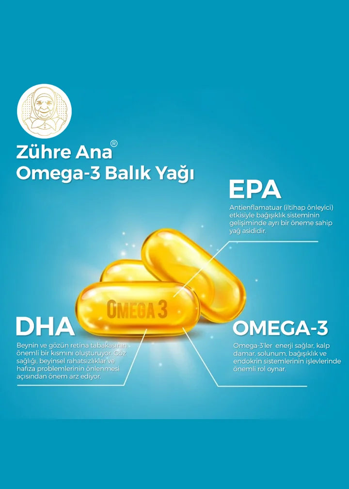 Zühre Ana Omega 3 Fischöl – 200 Kapseln