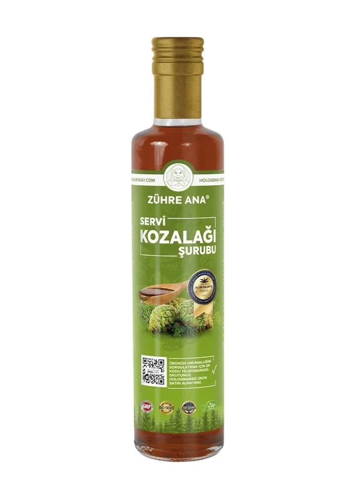 Zühre Ana Servi Kozalağı Şurubu – Doğal Bitkisel Karışım, Katkısız (650 ml)