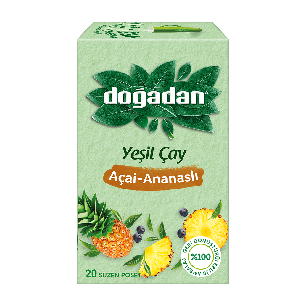 Doğadan Grüner Tee mit Açai & Ananas – 20 Teebeutel
