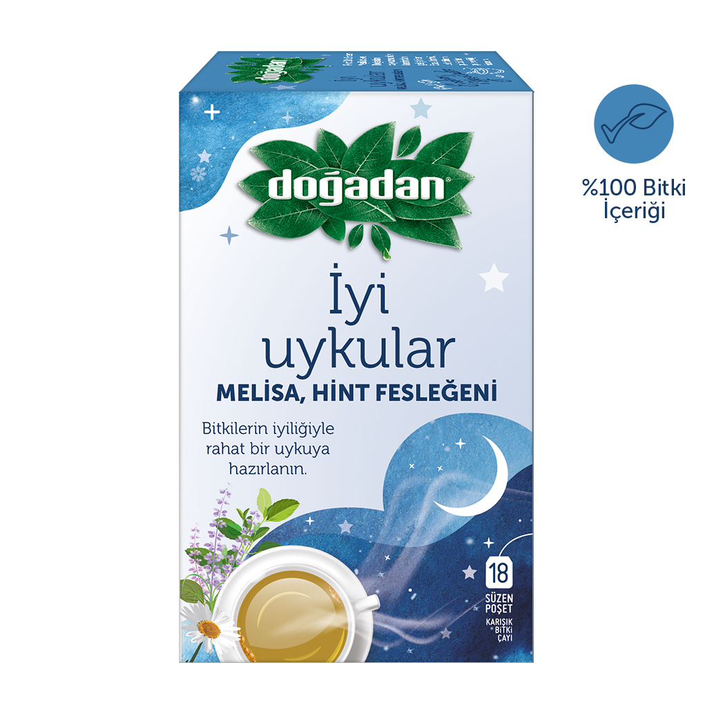 Doğadan İyi Uykular Kräutertee – Melisse & Indisches Basilikum – 18 Teebeutel