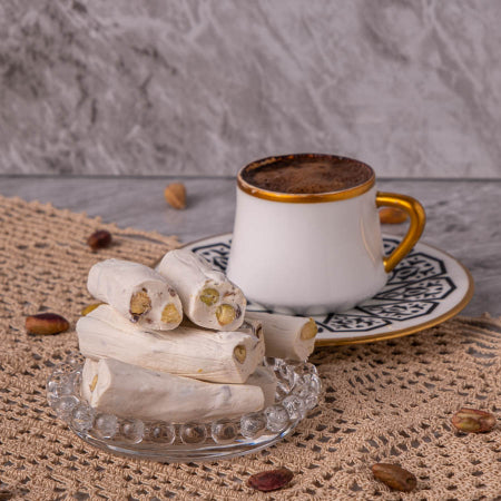 Antep Fıstıklı Sütlü Beyaz Fitil Lokum 500gr