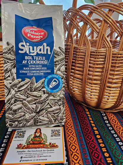 Dakota Geröstete Extra Gesalzene Schwarze Sonnenblumenkerne 250 g – Knuspriger Snack