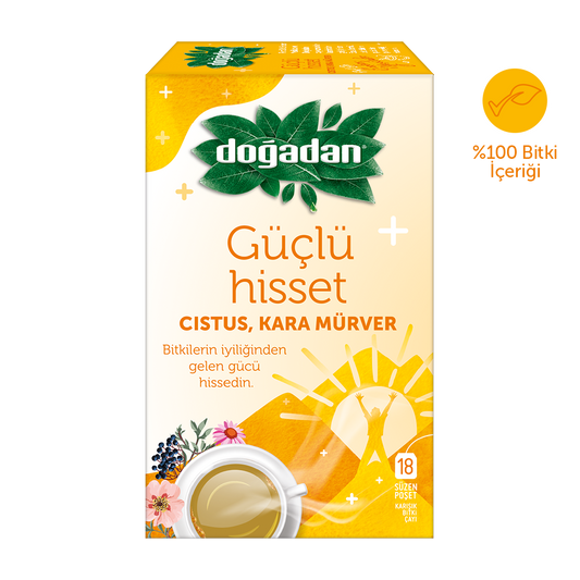 Doğadan Güçlü Hisset Citrus & Holunder Kräutertee – 18 Teebeutel