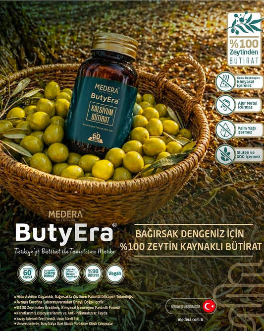 Medera Nutrition ButyEra Calcium Butyrate 60 capsules dietary supplement bottle