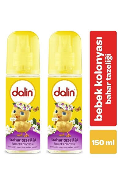 Mor çiçekli fonda civciv görseliyle Dalin Bahar Tazeliği Bebek Kolonyası 150 ml