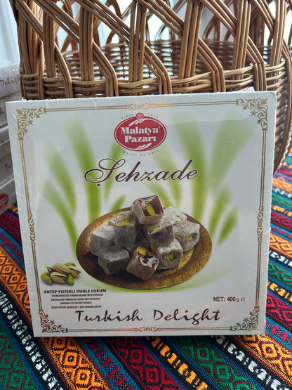 Malatya Pazarı Şehzade Double-Roasted Turkish Delight with Antep pistachios 400 g