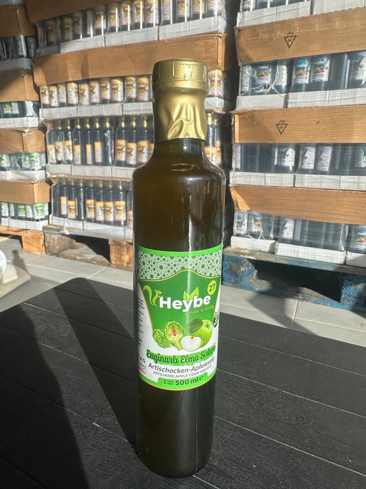 Artichoke Apple Cider Vinegar 500 ml in a dark glass bottle with green label