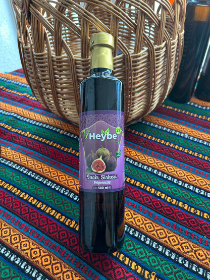 Fig Vinegar 500 ml in a dark bottle with purple label and fig illustration