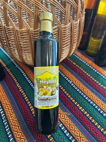 Limon, Zencefil ve Sarımsak Sirkesi 500 ml – Doğal Fermantasyon | Cam Şişe