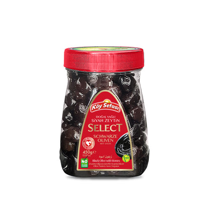 Köy Sefası Select Natural Black Olives with Pits 450 g PET jar