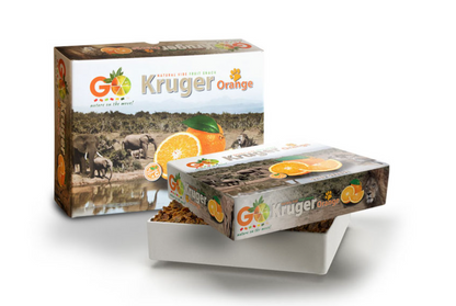 GO Kruger Orange boxes with dried orange slices visible in the open package