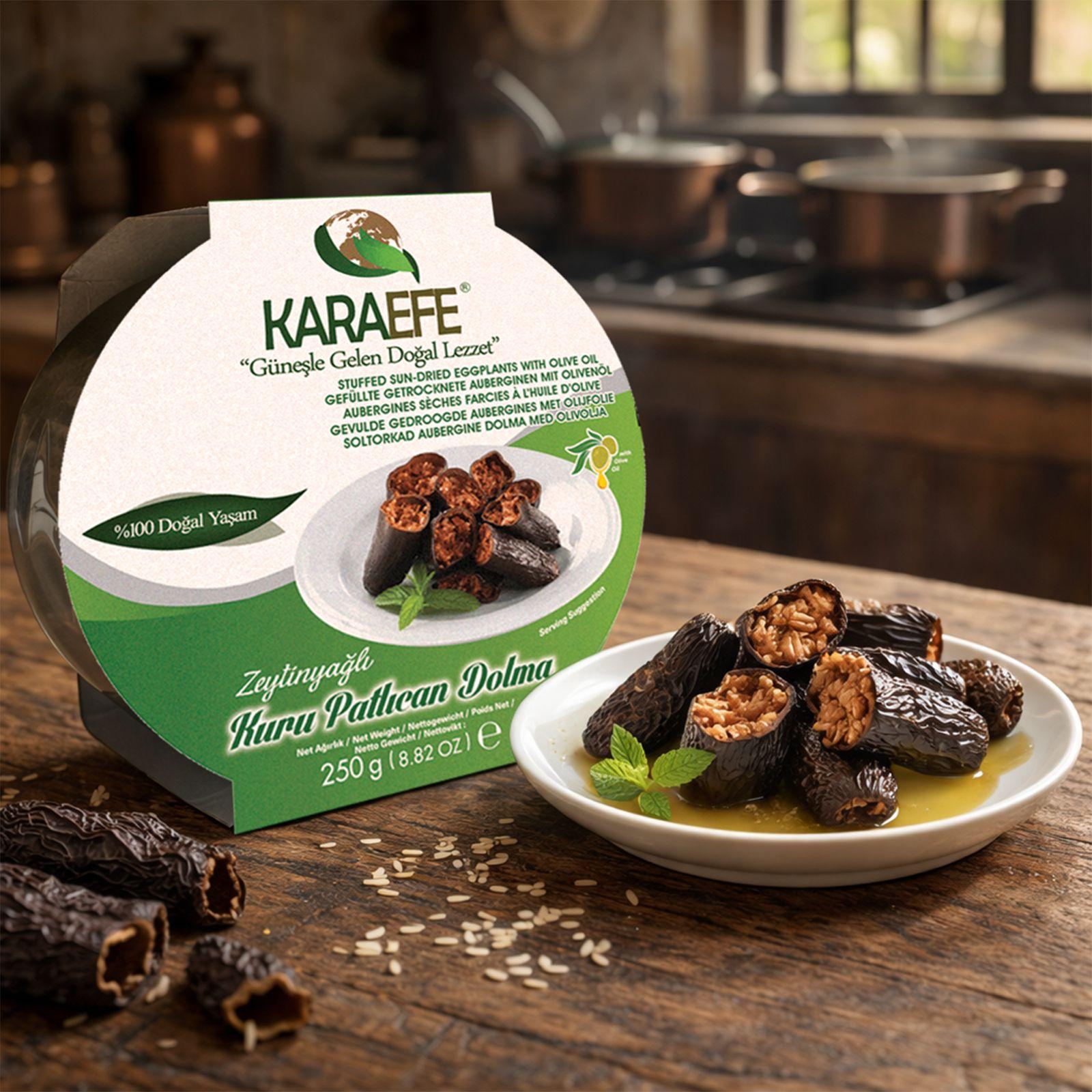 Karaefe Stuffed Sun-Dried Eggplants with Olive Oil 250 g ready-to-eat stand-up pouch