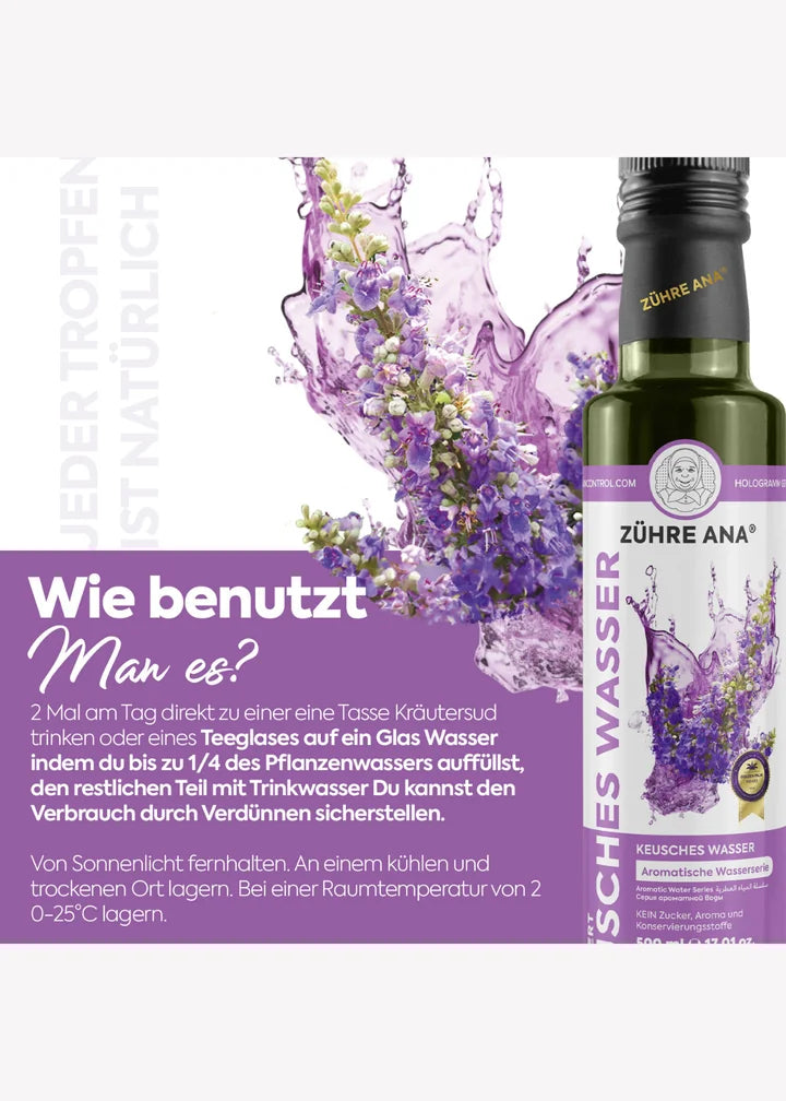 Zühre Ana Keuschesswasser 500ml – Erfrischendes Getränk mit Mönchspfeffer