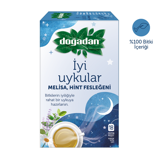 Doğadan İyi Uykular Kräutertee – Melisse & Indisches Basilikum – 18 Teebeutel