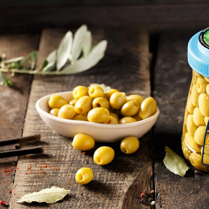 Köy Sefası Pitted Green Olives 350 g in a glass jar