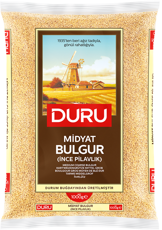 Duru Midyat Bulgur (Feiner Pilavlik) 1000 g – Türkischer Hartweizenbulgur Mittelgroß