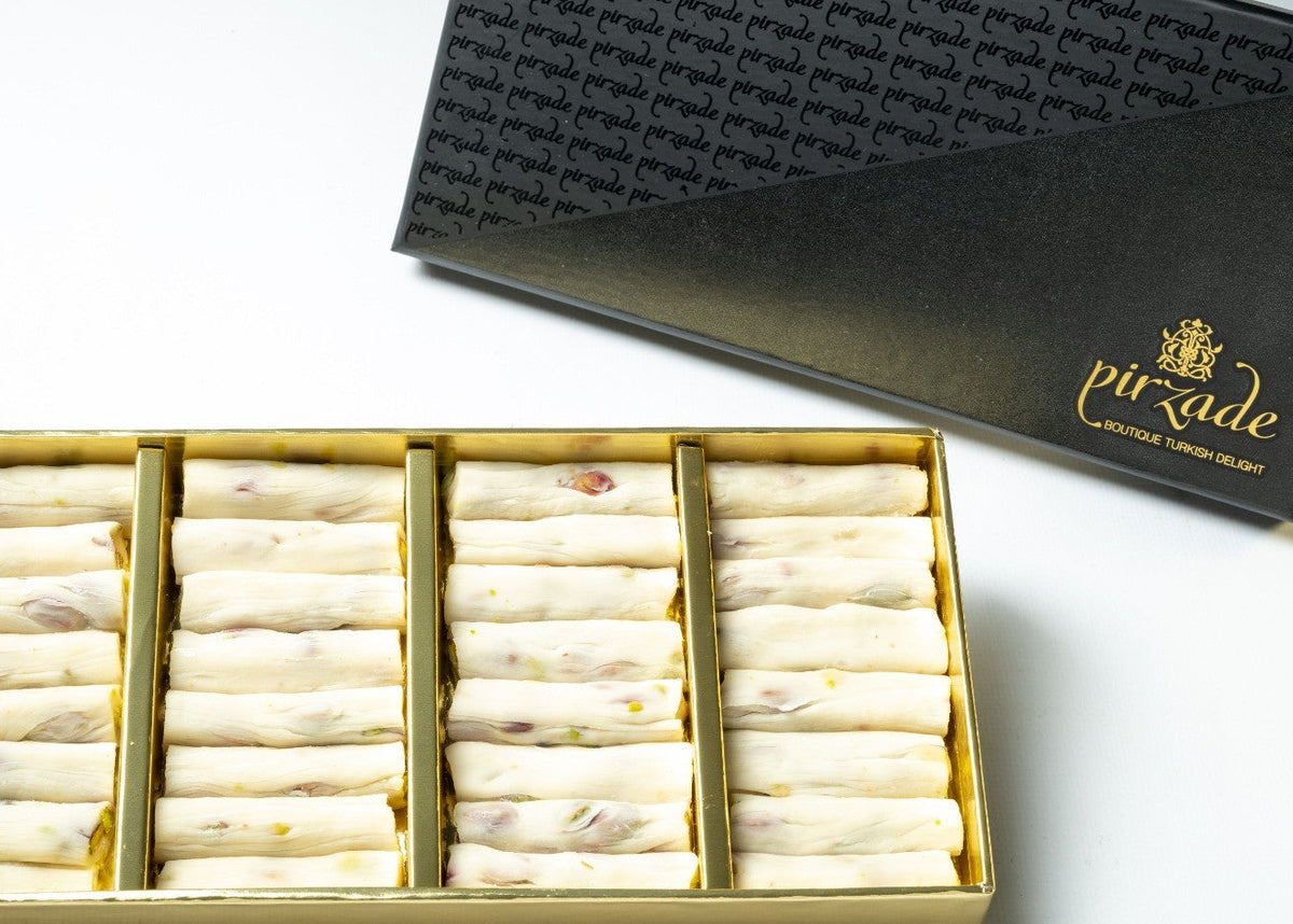 Milk Pistachio Turkish Delight 500g – Handmade Gaziantep Finger Roll Lokum

