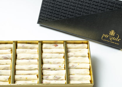 Milk Pistachio Turkish Delight 500g – Handmade Gaziantep Finger Roll Lokum
