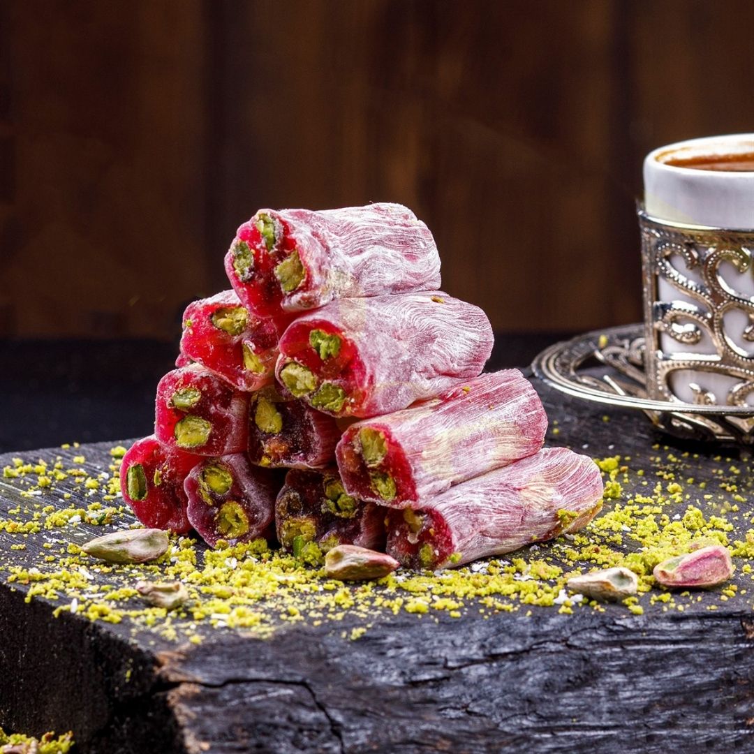 Roving Finger Turkish Delight mit Pistazien und Granatapfel 500 gr